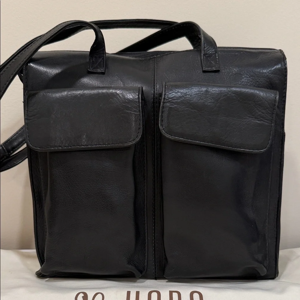 *HOBO Classic Black Messenger Bag Handbag - Picture 2 of 8